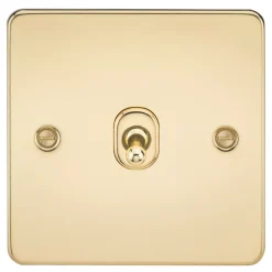 Knightsbridge FP12TOGPB 10AX 1-Gang Intermediate Switch Polished Brass With Colour-Matched Inserts
