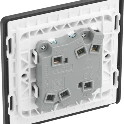 British General Evolve 20 A 16AX 2-Gang 2-Way Wide Rocker Light Switch Satin Brass With Black Inserts -British General Shop 189PY A4