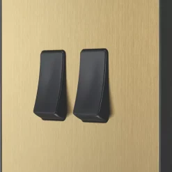 British General Evolve 20 A 16AX 2-Gang 2-Way Wide Rocker Light Switch Satin Brass With Black Inserts