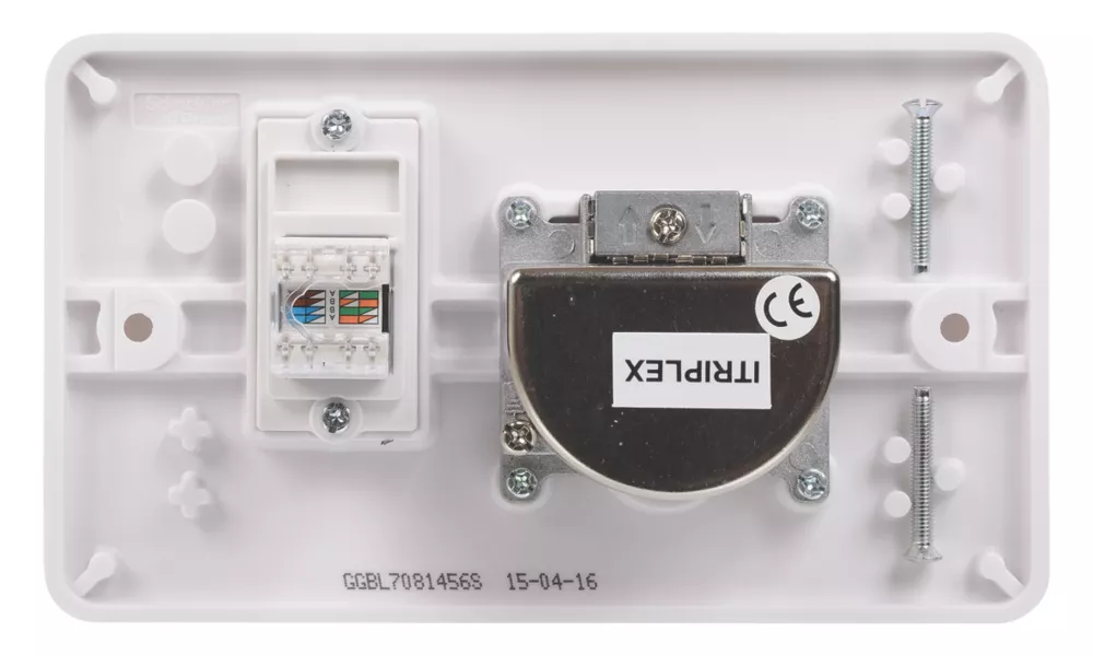 Schneider Electric Lisse 2-Gang Quadruplex Multimedia Socket White With White Inserts 6 Schneider Electric Lisse 2-Gang Quadruplex Multimedia Socket White With White Inserts - Image 4
