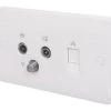 Schneider Electric Lisse 2-Gang Quadruplex Multimedia Socket White With White Inserts -British General Shop 1900J P
