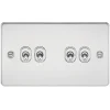 Knightsbridge FP4TOGPC 10AX 4-Gang 2-Way Light Switch Polished Chrome -British General Shop 190TX P