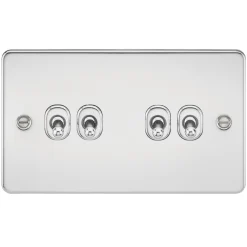 Knightsbridge FP4TOGPC 10AX 4-Gang 2-Way Light Switch Polished Chrome