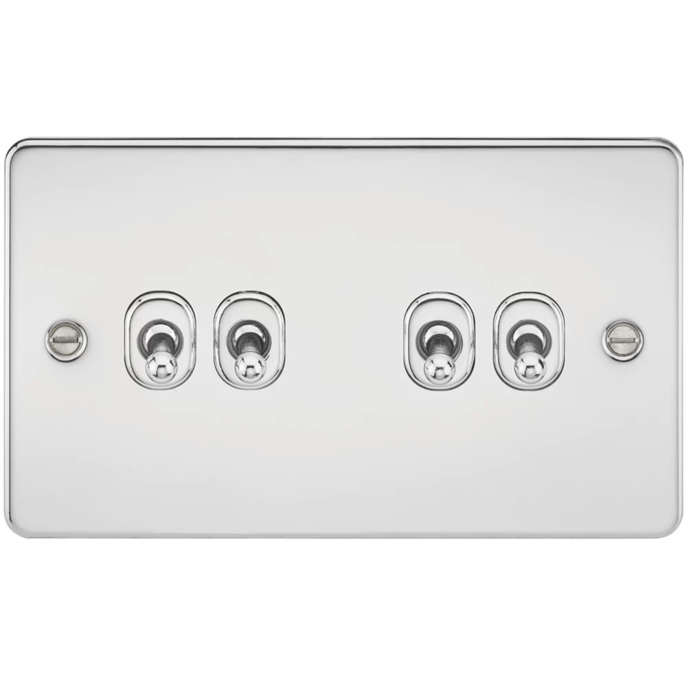 Knightsbridge FP4TOGPC 10AX 4-Gang 2-Way Light Switch Polished Chrome 3 Knightsbridge FP4TOGPC 10AX 4-Gang 2-Way Light Switch Polished Chrome