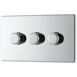 LAP 3-Gang 2-Way LED Dimmer Switch Polished Chrome