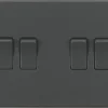 Knightsbridge SF4100AT 10AX 4-Gang 2-Way Light Switch Anthracite 1 Knightsbridge SF4100AT 10AX 4-Gang 2-Way Light Switch Anthracite -British General Shop 196VF P