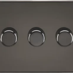 Knightsbridge FP2183GM 3-Gang 2-Way LED Dimmer Switch Gunmetal