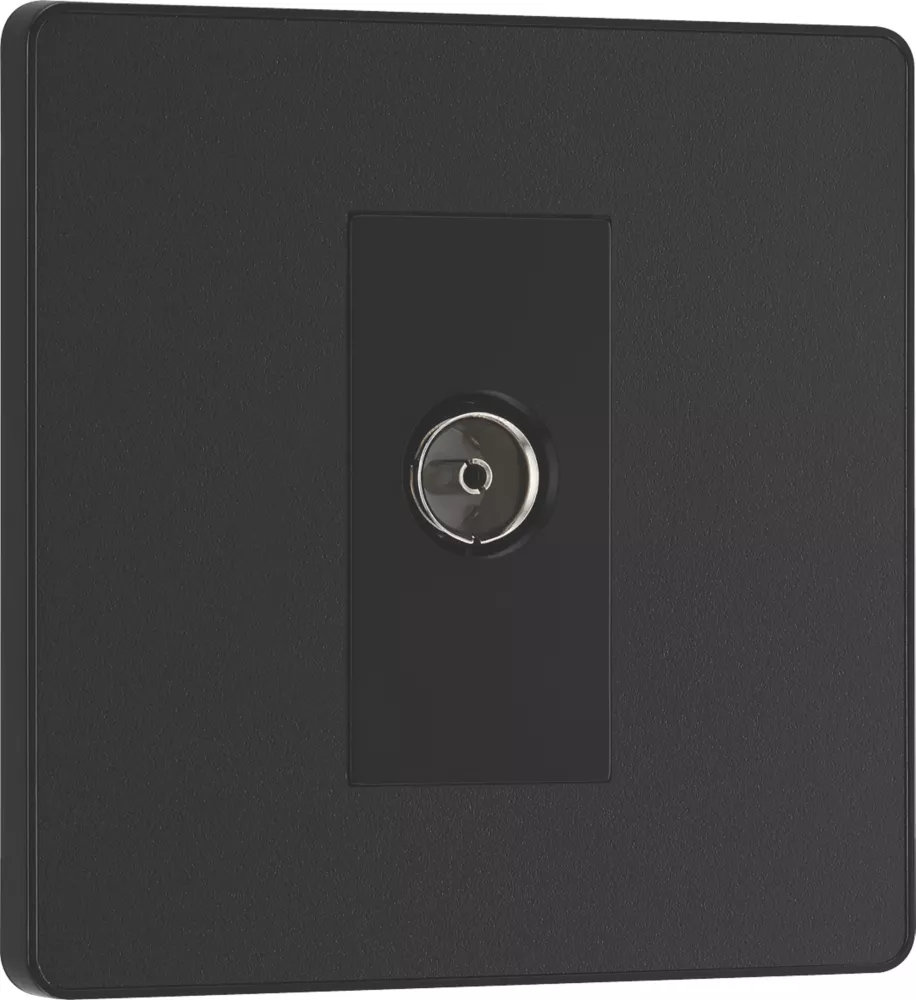 British General Evolve 1-Gang Coaxial TV / FM Socket Matt Black With Black Inserts 4 British General Evolve 1-Gang Coaxial TV / FM Socket Matt Black With Black Inserts - Image 2