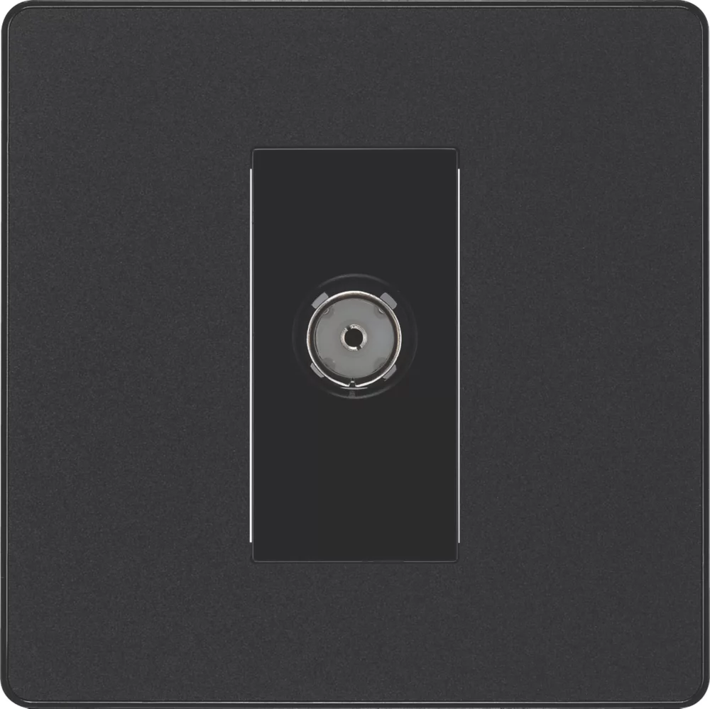 British General Evolve 1-Gang Coaxial TV / FM Socket Matt Black With Black Inserts 5 British General Evolve 1-Gang Coaxial TV / FM Socket Matt Black With Black Inserts - Image 3