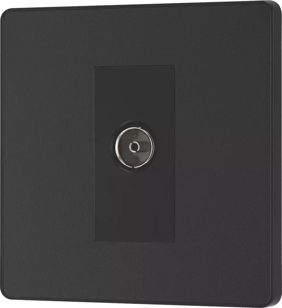 British General Evolve 1-Gang Coaxial TV / FM Socket Matt Black With Black Inserts 6 British General Evolve 1-Gang Coaxial TV / FM Socket Matt Black With Black Inserts - Image 4