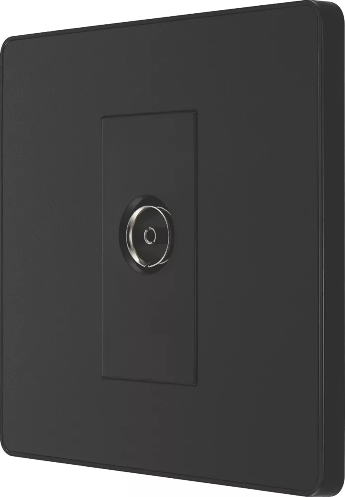 British General Evolve 1-Gang Coaxial TV / FM Socket Matt Black With Black Inserts 3 British General Evolve 1-Gang Coaxial TV / FM Socket Matt Black With Black Inserts