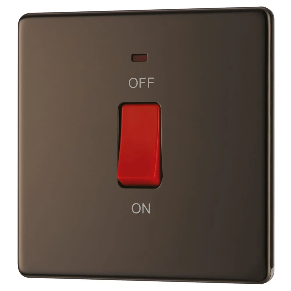 LAP 45A 1-Gang DP Cooker Switch Black Nickel With LED 3 LAP 45A 1-Gang DP Cooker Switch Black Nickel With LED