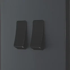 British General Evolve 20 A 16AX 2-Gang 2-Way Light Switch Grey With Black Inserts