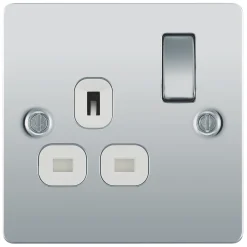 LAP 13A 1-Gang DP Switched Plug Socket Polished Chrome With White Inserts 9 LAP 13A 1-Gang DP Switched Plug Socket Polished Chrome With White Inserts -British General Shop 20263 A2