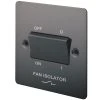 LAP 10A 1-Gang 3-Pole Fan Isolator Switch Black Nickel With Black Inserts -British General Shop 20290 P