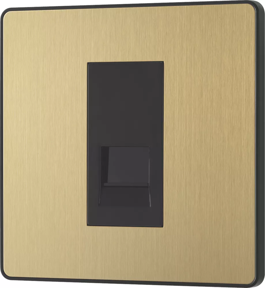 British General Evolve Slave Telephone Socket Satin Brass With Black Inserts 6 British General Evolve Slave Telephone Socket Satin Brass With Black Inserts - Image 4