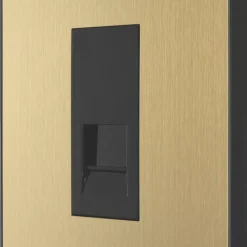 British General Evolve Slave Telephone Socket Satin Brass With Black Inserts