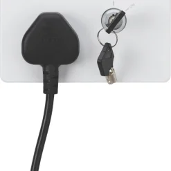 Knightsbridge SFR9LOCKMW 13A Key Switch 1-Gang DP Switched Socket Matt White With White Inserts -British General Shop 204TX A1