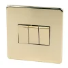 Crabtree Platinum 10AX 3-Gang 2-Way Light Switch Polished Brass 1 Crabtree Platinum 10AX 3-Gang 2-Way Light Switch Polished Brass -British General Shop 20510 P