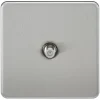 Knightsbridge SF0150BC 1-Gang F-Type Satellite Socket Brushed Chrome -British General Shop 205TX P