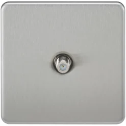 Knightsbridge SF0150BC 1-Gang F-Type Satellite Socket Brushed Chrome