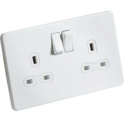 Knightsbridge SFR9000MW 13A 2-Gang DP Switched Double Socket Matt White With White Inserts 7 Knightsbridge SFR9000MW 13A 2-Gang DP Switched Double Socket Matt White With White Inserts -British General Shop 206TY A1