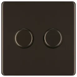LAP 2-Gang 2-Way LED Dimmer Switch Black Nickel 7 LAP 2-Gang 2-Way LED Dimmer Switch Black Nickel -British General Shop 208KJ A1