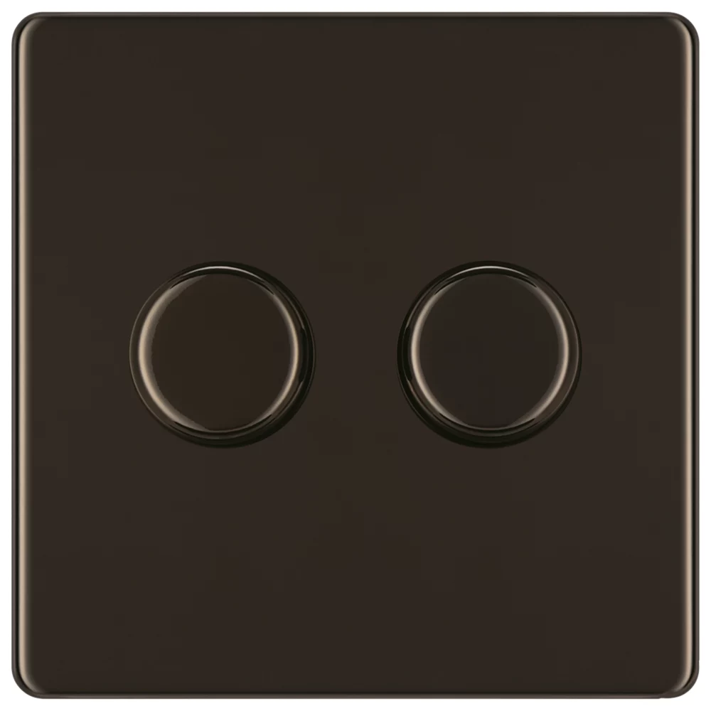 LAP 2-Gang 2-Way LED Dimmer Switch Black Nickel 4 LAP 2-Gang 2-Way LED Dimmer Switch Black Nickel - Image 2