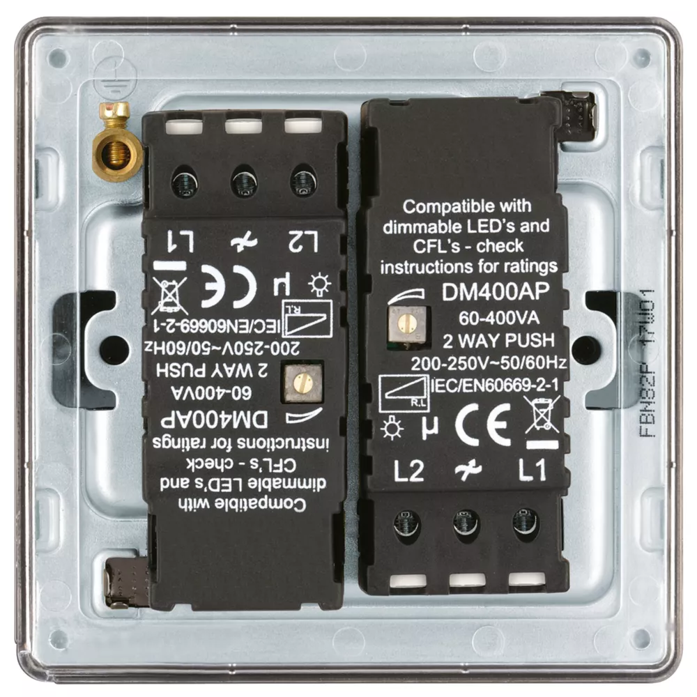 LAP 2-Gang 2-Way LED Dimmer Switch Black Nickel 6 LAP 2-Gang 2-Way LED Dimmer Switch Black Nickel - Image 4
