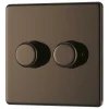 LAP 2-Gang 2-Way LED Dimmer Switch Black Nickel -British General Shop 208KJ P