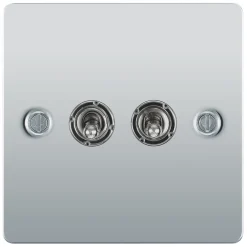 LAP 10AX 2-Gang 2-Way Toggle Switch Polished Chrome -British General Shop 20931 A2