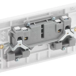 British General 900 Series 13A 2-Gang Unswitched Socket White With White Inserts -British General Shop 210XG A2