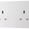 British General 900 Series 13A 2-Gang Unswitched Socket White With White Inserts 2 British General 900 Series 13A 2-Gang Unswitched Socket White With White Inserts -British General Shop 210XG P