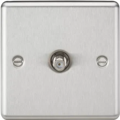 Knightsbridge CL015BC 1-Gang F-Type Satellite Socket Brushed Chrome