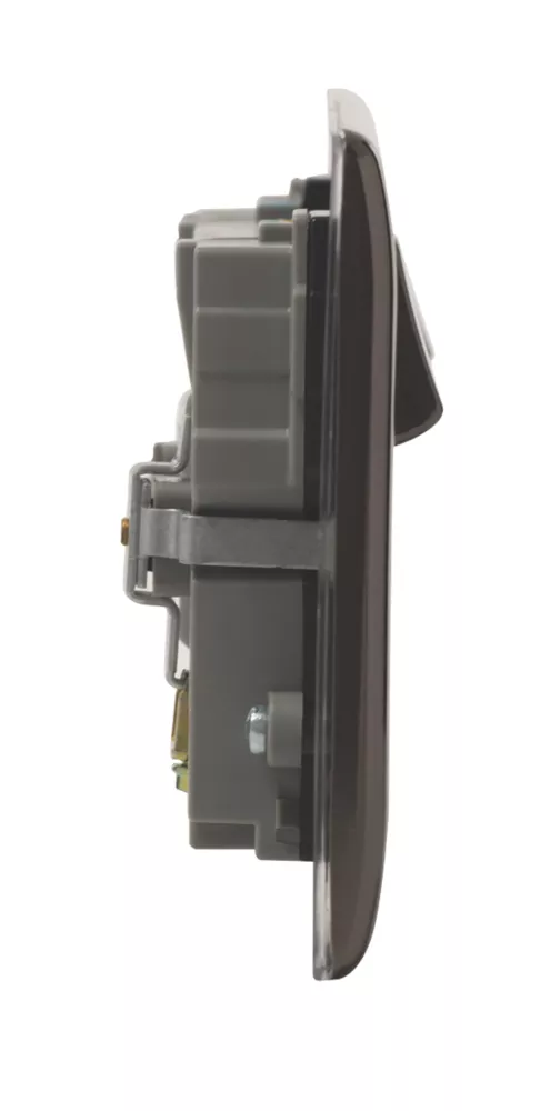 British General Nexus Metal 13A 2-Gang SP Switched Socket + 3.1A 2-Outlet Type A USB Charger Black Nickel With Black Inserts 7 British General Nexus Metal 13A 2-Gang SP Switched Socket + 3.1A 2-Outlet Type A USB Charger Black Nickel With Black Inserts - Image 5