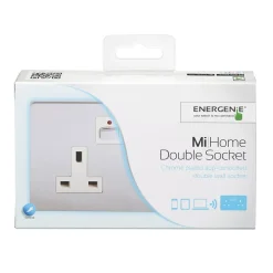 Energenie MiHome 13A 2-Gang SP Switched Smart Socket Bundle Brushed Chrome -British General Shop 2126R A4