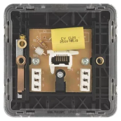 Schneider Electric Lisse Deco Master Telephone Socket Polished Chrome With Black Inserts -British General Shop 213FF A3