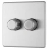 LAP 2-Gang 2-Way LED Dimmer Switch Brushed Stainless Steel 2 LAP 2-Gang 2-Way LED Dimmer Switch Brushed Stainless Steel -British General Shop 214KJ P