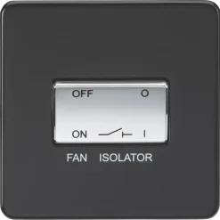 Knightsbridge SF1100MB 10AX 1-Gang TP Fan Isolator Switch Matt Black