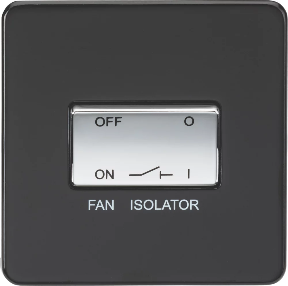 Knightsbridge SF1100MB 10AX 1-Gang TP Fan Isolator Switch Matt Black 3 Knightsbridge SF1100MB 10AX 1-Gang TP Fan Isolator Switch Matt Black