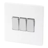 Varilight 10AX 3-Gang 2-Way Light Switch Ice White