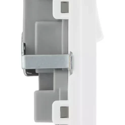 British General Evolve 13A 2-Gang SP Switched Socket Pearlescent White With White Inserts -British General Shop 220RF A5