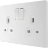 British General Evolve 13A 2-Gang SP Switched Socket Pearlescent White With White Inserts 1 British General Evolve 13A 2-Gang SP Switched Socket Pearlescent White With White Inserts -British General Shop 220RF P