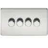 Knightsbridge SF2184PC 4-Gang 2-Way LED Dimmer Switch Polished Chrome -British General Shop 221TY P