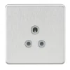 Knightsbridge SF5ABCG 5A 1-Gang Unswitched Socket Brushed Chrome With Colour-Matched Inserts -British General Shop 227TY P