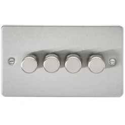 Knightsbridge FP2184BC 4-Gang 2-Way LED Dimmer Switch Brushed Chrome