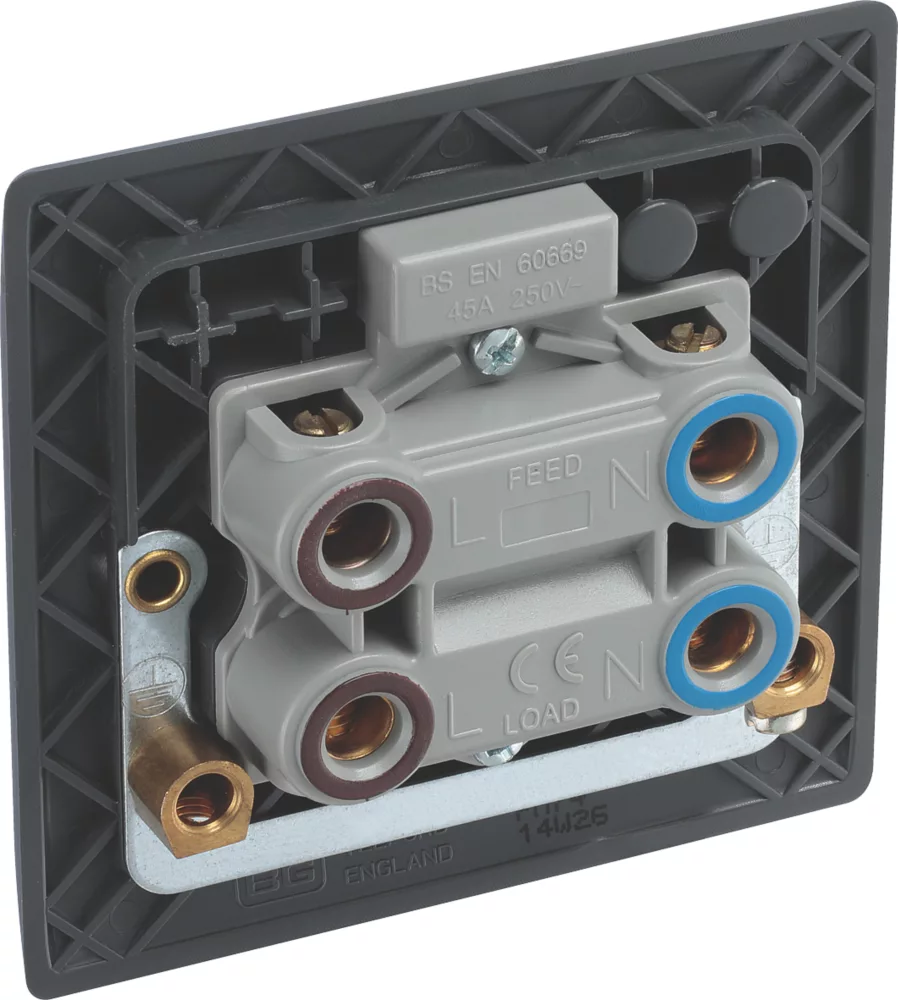 British General Part M 45A 1-Gang DP Cooker Switch Charcoal With LED 6 British General Part M 45A 1-Gang DP Cooker Switch Charcoal With LED - Image 4