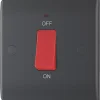 British General Part M 45A 1-Gang DP Cooker Switch Charcoal With LED