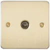 Knightsbridge FP0100BB 1-Gang Coaxial TV Socket Brushed Brass -British General Shop 236TX P