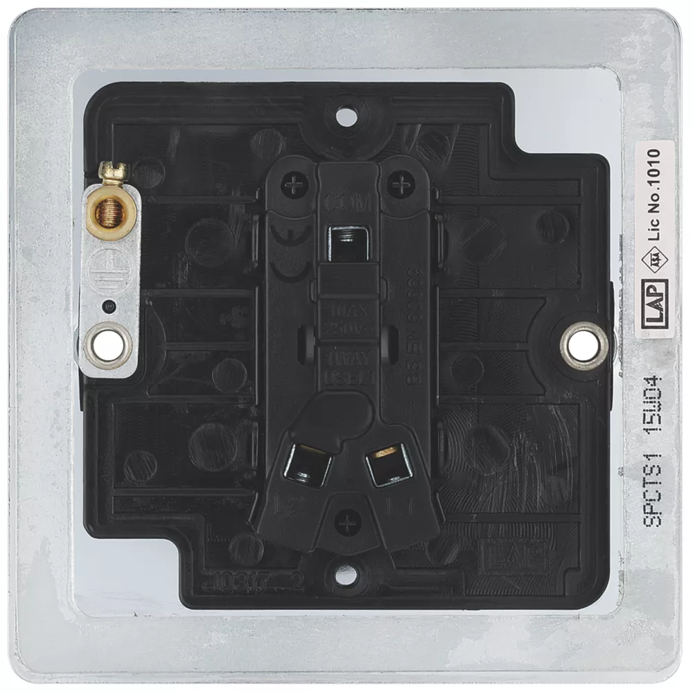 LAP 10AX 1-Gang 2-Way Toggle Switch Polished Chrome 6 LAP 10AX 1-Gang 2-Way Toggle Switch Polished Chrome - Image 4